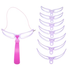 EZONEDEAL Eyebrow Stencil Kit - 8 Styles Shaping Template With Handle Strap - Washable Reusable 3 Minutes Makeup