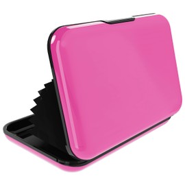Card Holder for Men Women for Credit Cards Aluminium RFID Blocking Protection for Cards Anti-Fraud Anti Contactless Large Capacity Credit Card Case Men Women, pink, Casual