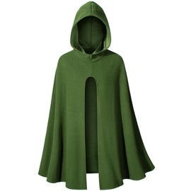 AITIPOO Kids Medieval Renaissance Hooded Cloak Costume Boys Girls Cape Archer Hunter Ranger Wizard Robe Cosplay Green L