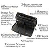 FreeHaveFun Ladies Large Long Leather Wallet RFID Protection, black, Elegant