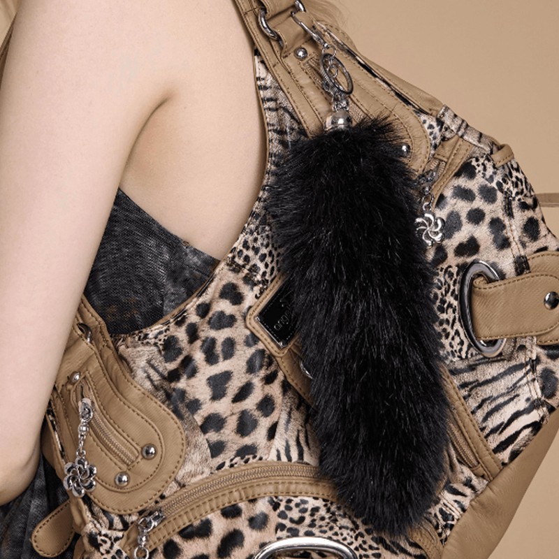 Bag Charms Therian Tail Keychain Furry Raccoon Fox Tail Keychain