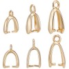 Beebeecraft 30Pcs 3 Sizes Pinch Bails 24K Gold Plated Snap