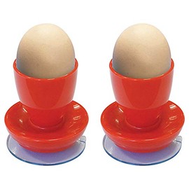 Aidapt Pair of Egg Cups with Suction Base Aid for Elderly, Disabled and Users with Limited Dexterity in Red