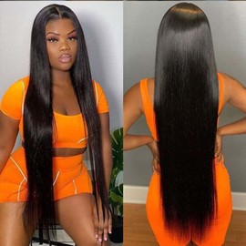 MIRONICA Straight Bundles with Frontal Human Hair (22 24 26 + 20) 3 Bundles Deals with 13x4 Lace Frontal Free Part 12A Brazilian Weave Bundles Human Hair Raw Remy Double Machin Weft Hair Extensions