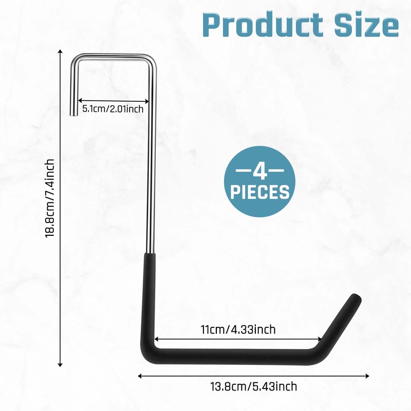 XMDROU Rafter Hooks, Pack of 4 Hooks for Hanging, Bicycle