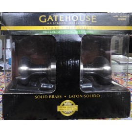 GATEHOUSE ESTATE SOLID BRASS SATIN NICKEL HALL & CLOSET DOOR KNOBS NON LOCKING