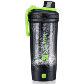 VOLTRX Electric Protein Shaker Bottle - USB Rechargeable Mixer Cup for Shakes and Meal Replacements, BPA-Free Tritan, 24oz - Color: Avocado Green