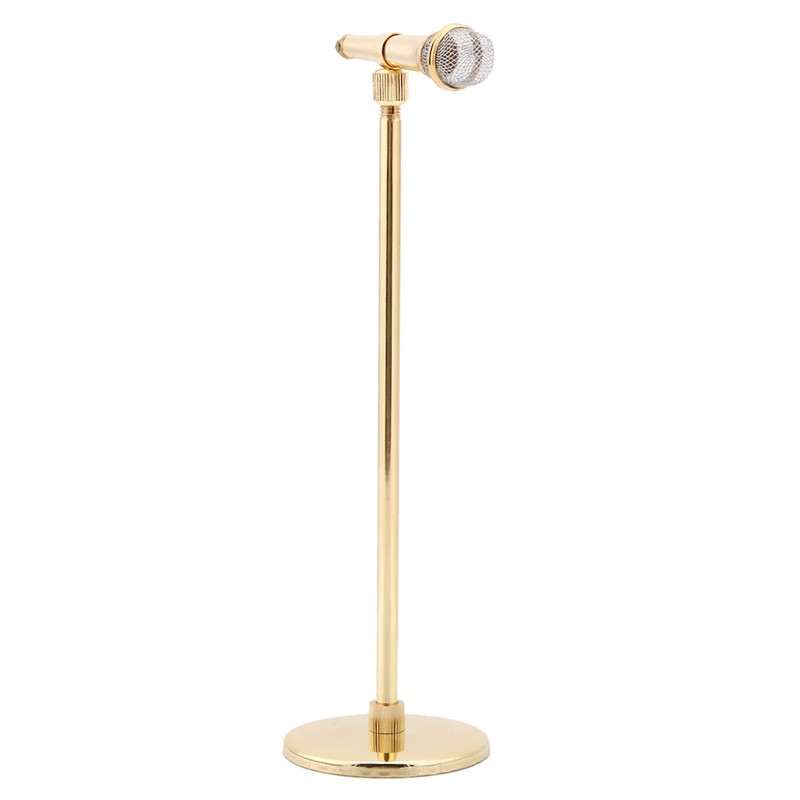 Miniature Microphone Microphone Stand Figurine Doll Doll Figurine Accessory Gift