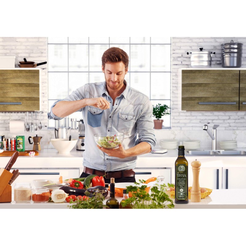 USDA Organic Extra Virgin Olive Oil by THYA, First Cold