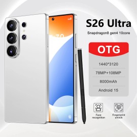 Original S26 2026 Ultra Smartphones 22GB+2TB 5G Dual 108MP Rear HD 7.3 Inch Android 15 120W Face Recognition Deca Core Spanishcolor: Purple, plug: AU, ram: 22GB, storage capacity: 1TB