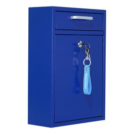 VORVIL Locking Mailbox Wall Mount - Galvanized Steel Mailbox with Keys for Outdoor - Secure Modern Design Large Drop Box for House & Office