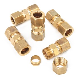 LTWFITTING 1/2-Inch OD Compression Union,Brass Compression Fitting(Pack of 5)