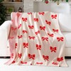 Mindsoft Christmas Red Bow Knitting Blanket 50 x 60 Inch