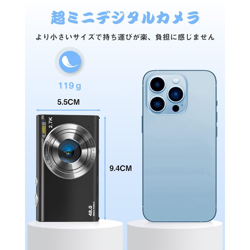 CAMKORY 4K Digital Camera, 48 Megapixel 4K Video Resolution, Autofocus,