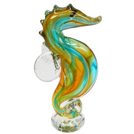 Chesapeake Bay Multi Color Swirling Glass Seahorse Statue 68527 8 Inches