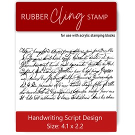 Rubber Cling Stamp Handwriting Script Design