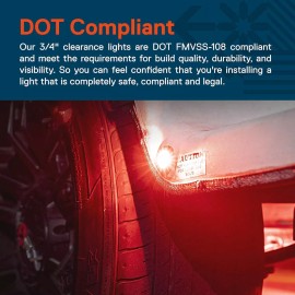 ONLINE LED STORE 10 Pack Red Led Clearance Lights Dot Compliant Vehicle Light Assembly Ip67 Rated