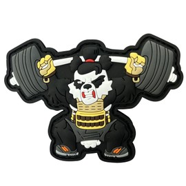 Patches for Backpacks, Barbell Fitness Panda PVC Patches Embroidered Tactical Patches, Military Style Hook and Loop Badges, DIY Morale Applique Accessories for Jacket, Backpack, Hats