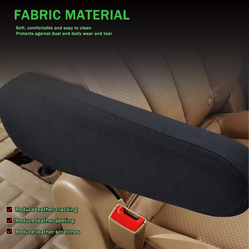 2PCS Front Seat Armrest Covers Cloth Fabric Armrest Protectors Replacement