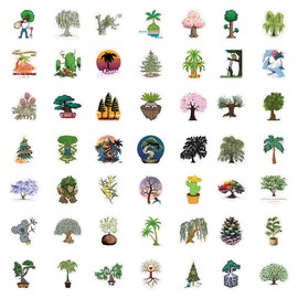 Bric Dodo Pack of 50 The Forest Stickers Car Laptop Phone Guitar Skateboard Motorcycle Bicycle Forest Stickers Set Vinyl Waterproof Aesthetic Stickers for Teenagers Children Adults
