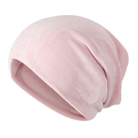 ZLYC Unisex Fashion Thin Knit Slouchy Beanie Hat Soft Stretch Skull Cap (Chiffon Pink),L
