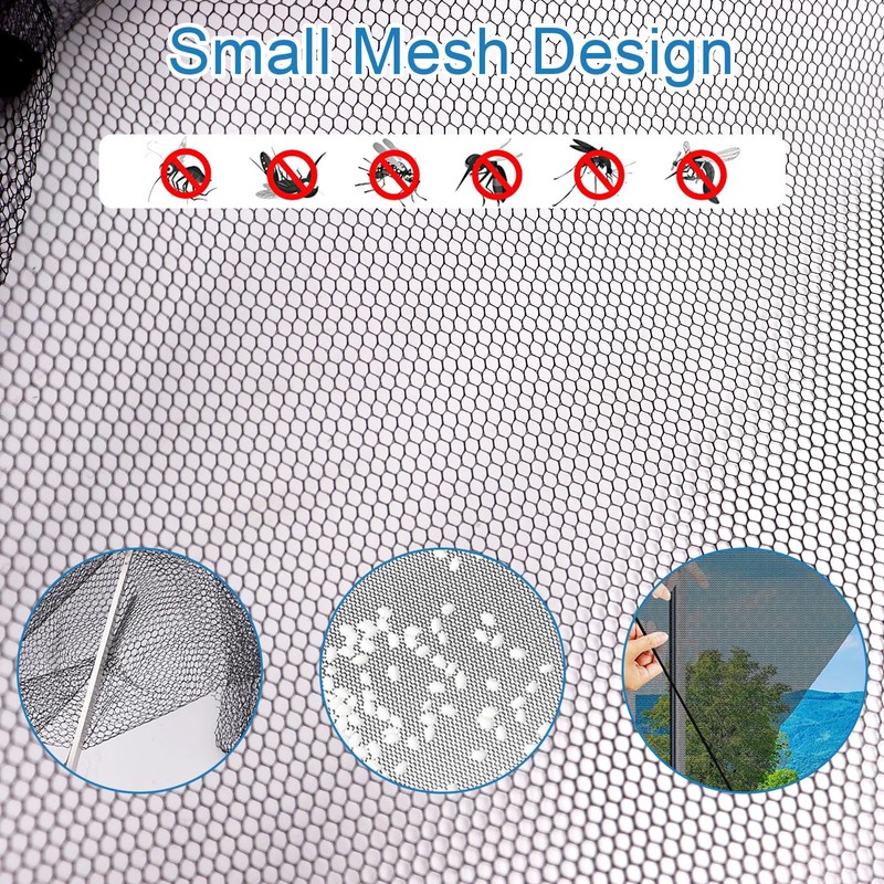 AUNHOKE 4 Stück Fliegengitter Fenster, 130 x 150 cm Selbstklebend