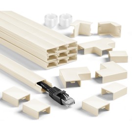 Cord Cover Wall Kit, TV Cord Hider for 1 Thick Cord, 157in Wire Covers for Cords, YCLYC Cable Hider for Wall Mount TV, Wall Cable Concealer, Cable Cover Cable Raceway 10 x L15.7”, W0.78” H0.4” Beige