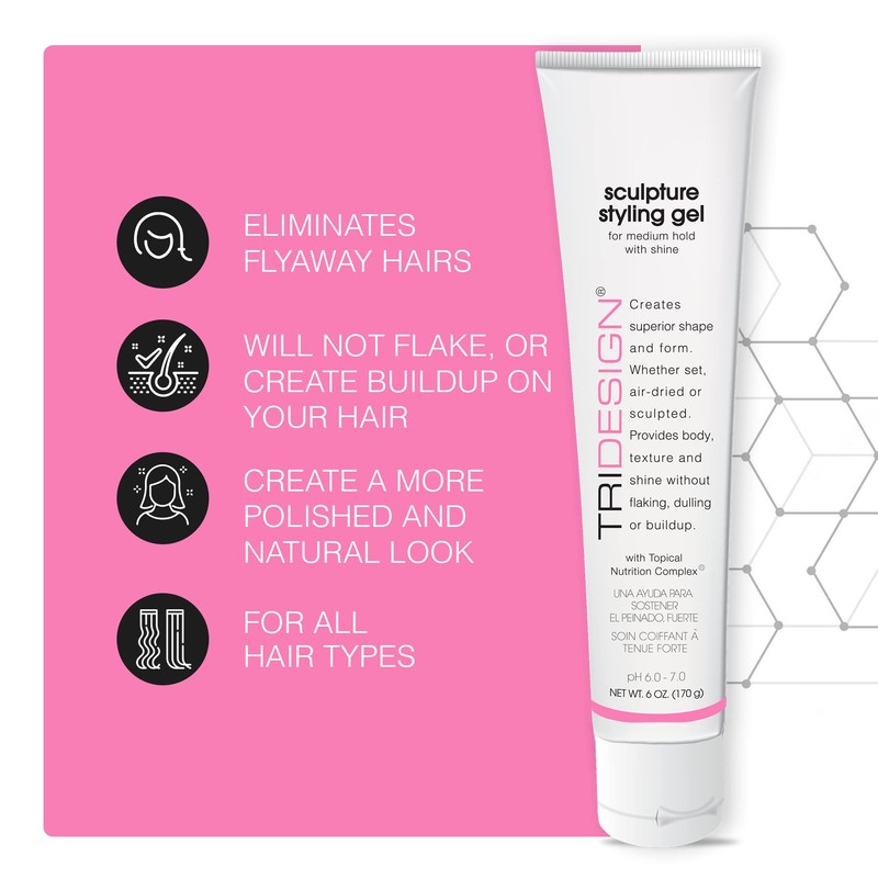 TRIDESIGN Sculpture Hair Styling Gel – Strong Hold for All