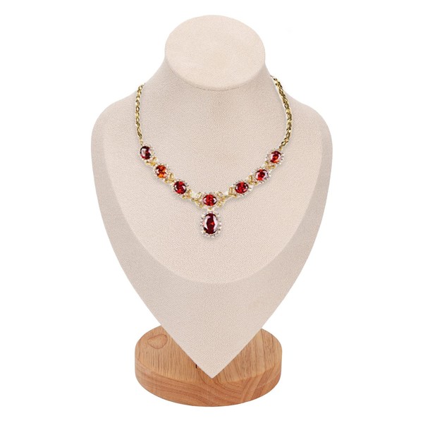 PenRux Jewellery Bust Necklace Display Stand, Leather Jewellery Easel Necklace