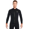 Men 3mm Neoprene Long Sleeve Wetsuit Top Warm Front Zipper