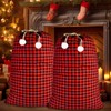 letesult 2PCS 35''x55'' Extra Large Christmas Gift Bags, Buffalo Plaid Jumbo Santa Sacks Drawstring Christmas Bags, Xmas Heavy Santa Present Storage Bag for Holiday Gift Presents Party Supplies