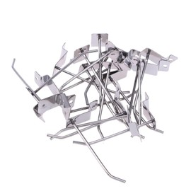 STOBAZA 20pcs Wall Mount Clothing Rack Hooks Slat Board Pegs White Black Shelf Accessories Metal Clothes Rack Prong Shop Retail Metal Clothing Rack Bike Tool Pegboard Bold Square Hook