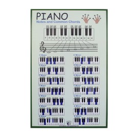 PLUM ROSE Piano Chords Chart (11x17) - Educational Music Poster - Chart for Piano (green)