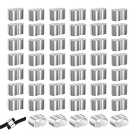 Kotkiddy® Pack of 50 Press Clamps 6 mm Choke Clamps Double Sleeves Aluminium Cable Clamp 6 mm Aluminium Crimping Loop for Rubber Rope Expander Rope