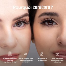 Curacoro LashFolio Schmale Promade Fächer, handgefertigte Volumenwimpern, 5D ~ 10D C CC D Curl, Dicke 0,03 ~ 0,07 mm, 8–15 mm Länge, professionelle langanhaltende Promade Wimpernfächer (14D-0.03 CC