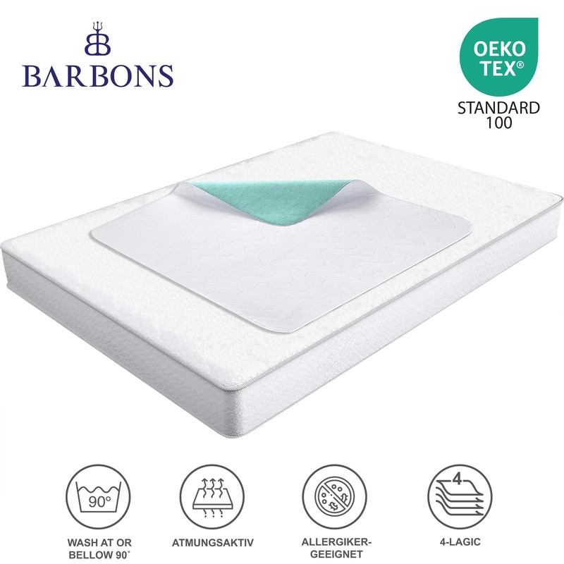 Barbons Incontinence Pad Washable Mattress Protector 90 x 160 cm