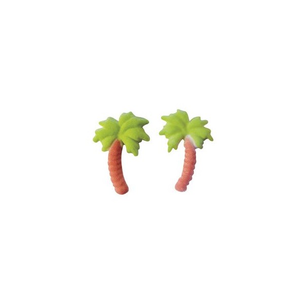 Palm Tree Sugar Decorations Cookie Cupcake Cake 12 Count