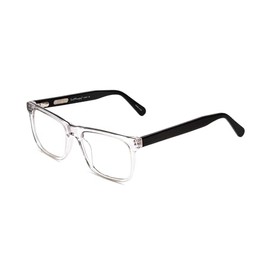 Calabria Ernest 4861 Cat-Eye Blue Light Blocking Reading Glasses +2.25 Clear Crystal/Gloss Black Men Women