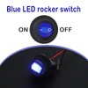 weideer 12V Round Rocker Switch Waterproof with Shell Blue LED