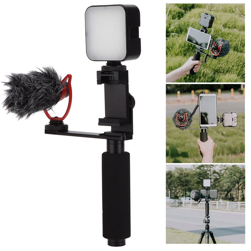 YELANGU Smartphone Vlogging Hand Grip Set Video Recording Holder Handle