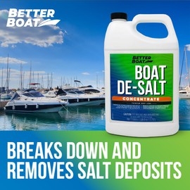 Better Boat De-Salt Concentrate, 1 Gallon, Salt Remover & Flusher for Marine Motors, Watercraft Engines, Flush & Winterize Cleaner