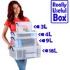 Really Useful Box 4C Plastic Stackable Storage Container with Snap