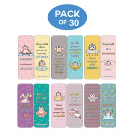 Creanoso Unicorn Bookmarks Cards Series 4 - Happiness Kindness Success (30-Pack) - Classroom Reward Incentives for Students and Children - Stocking Stuffers Party Favors & Giveaways for Teens