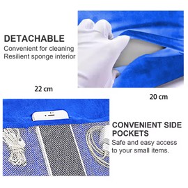 NCONCO Tablet Stand, Soft Multi-Angle Phone Pillow Lap Stand Holder, Tablet Pillow Holder with Mesh Pockets, Bed and Desk -Tablet Soft Pad Dock Compatible with Tablet/E-Reader/Smartphones, Blue