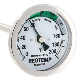 Reotemp 36 Inch Fahrenheit Backyard Pro Compost Thermometer with Digital Composting Guide
