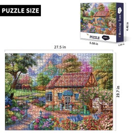 Jigsaw Puzzle for Adults 1000 Piece, Colorful Jigsaw Puzzle- Colorful House and Tree, Gift for Adult, Gift for Men, Puzzle Perfect for Game Nights