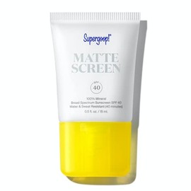 Supergoop! Mattescreen – 5 fl oz – Protector solar 100% mineral de amplio espectro SPF 40 – Fórmula segura para arrecifes suaviza la apariencia de la 