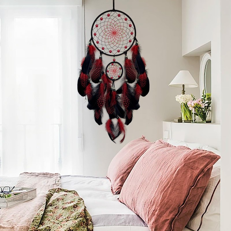 SOYUZU Red and Black Dream Catcher Luminous Dream Catchers for