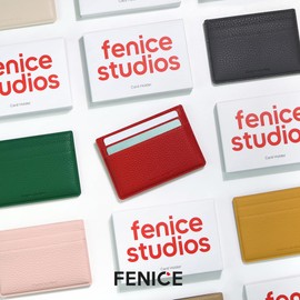 FENICE Card Holder Pocket Holder Simple Wallet Vegan PU Leather with Slim Minimalist Look for Men & Women (IVORY)