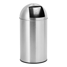 MilleLoom 13 Gallon/50 L Cylindrical Trash Can, Heavy Duty Stainless Steel Rubbish Bin with Removable Inner Bucket, Outdoor Tall Garbage Can with Push Lid for Office, Restaurant, Commercial Use